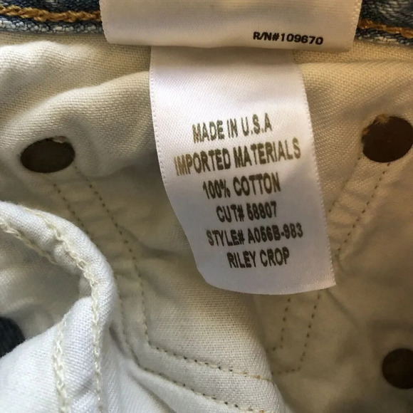 Agolde Riley High Rise Straight Crop Jeans Distressed Womens Size 27 In Shatter - Picture 11 of 11